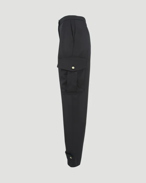 Women's Wool Trousers in Black — снимка 3