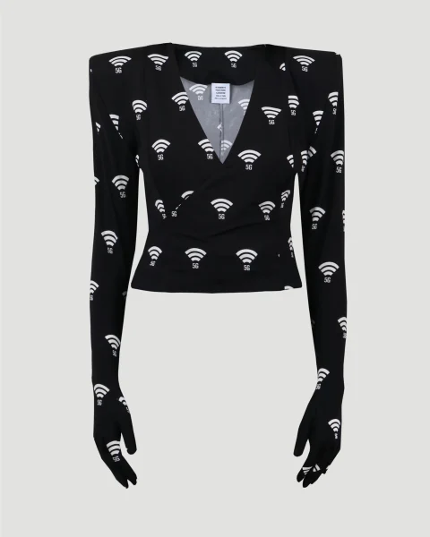 5 G Jersey Top in Black