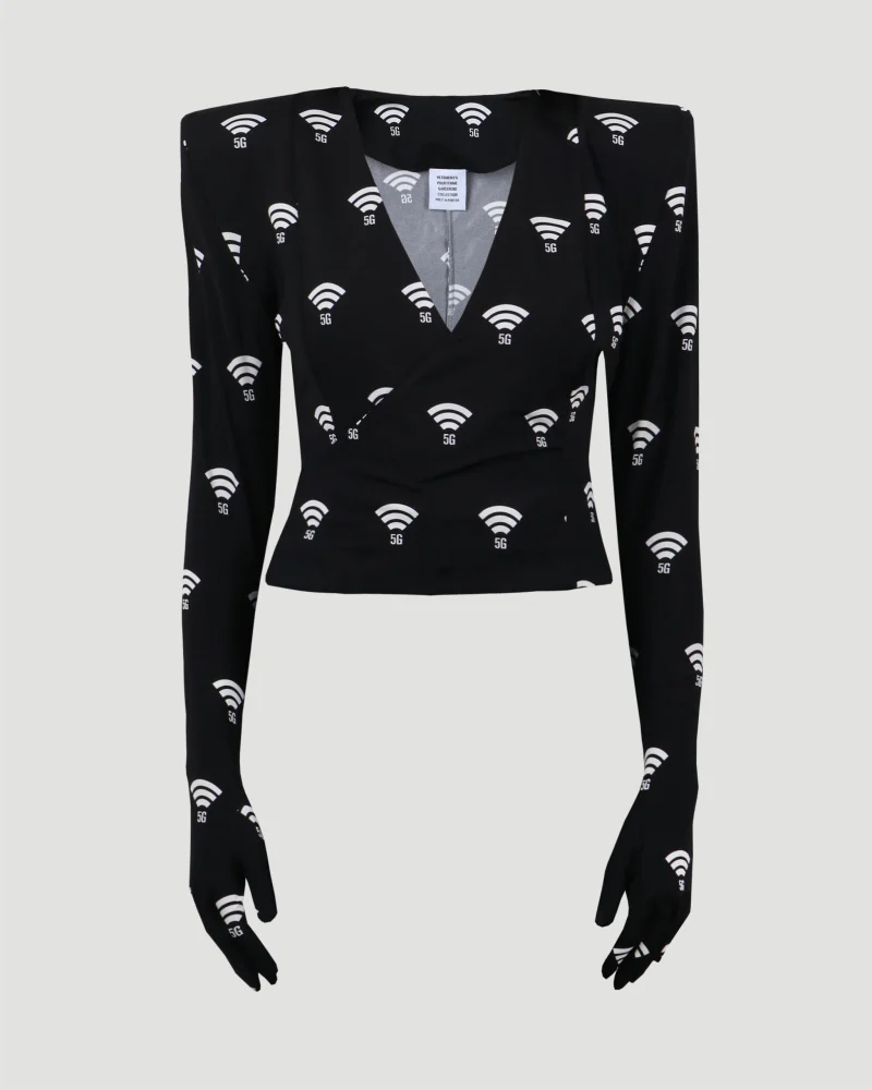 5 G Jersey Top in Black