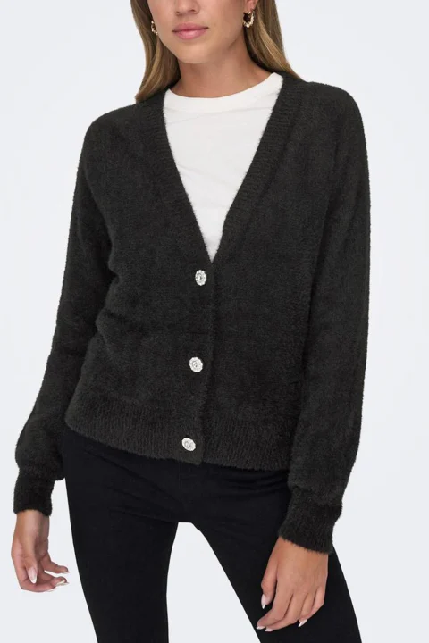 Жилетка Onlella Piumo Ls Knt 15259564 C-N10 black — снимка 2