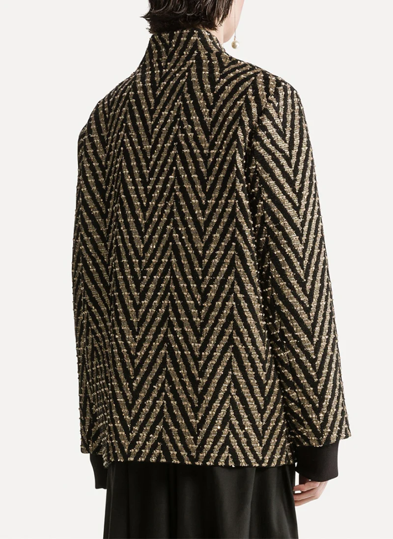 Палто със 'sparkling' мотив 'Oversized fit' forte_forte — снимка 3