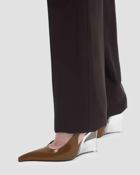 Miller Wedges in Brown Glazed Leather — снимка 2