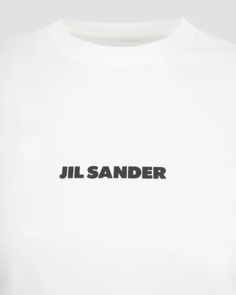 White T-Shirt with Logo Print — снимка 2