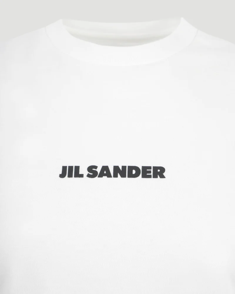 White T-Shirt with Logo Print — снимка 2