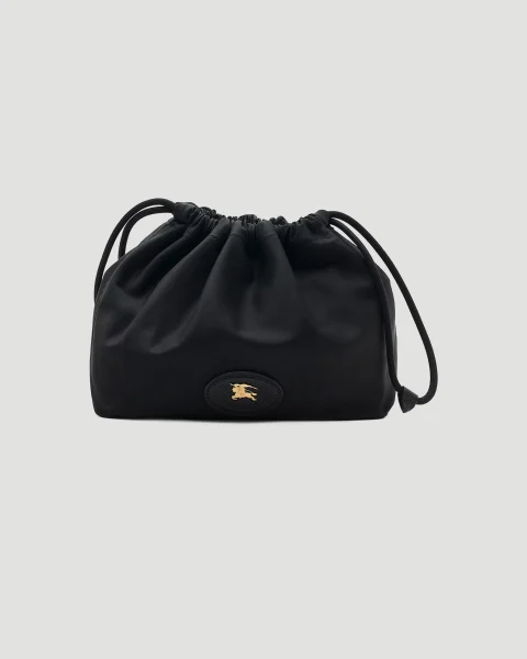 Reversible Horseshoe Drawstring Pouch in Black