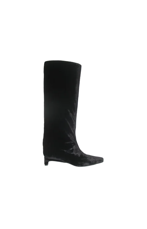 Naomi Kitten Heel Velvet Boots