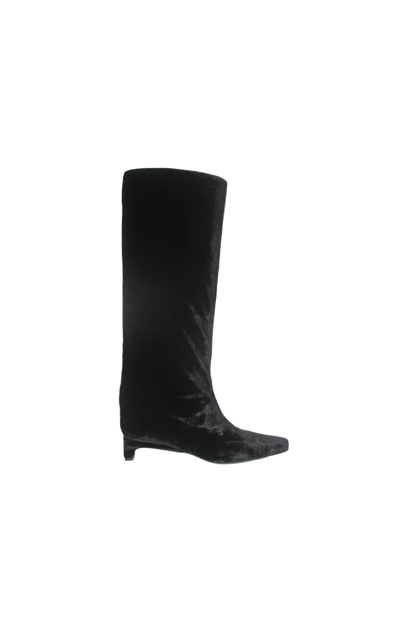Naomi Kitten Heel Velvet Boots