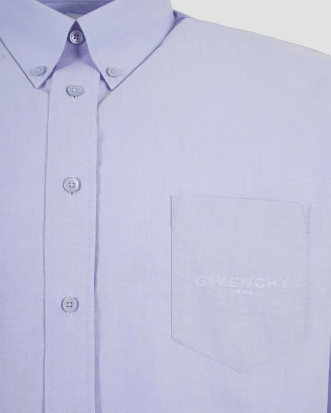 Shirt in Cotton Oxford with Givenchy Paris Jacquard — снимка 3
