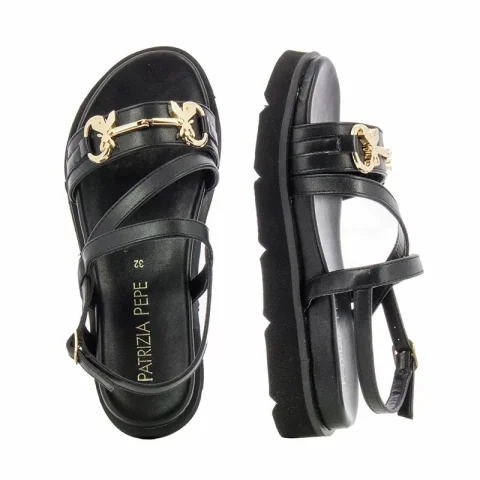 Сандали Момичета PATRIZIA PEPE – PPJ238.01 NERO/PLATINO — снимка 5