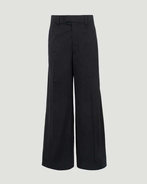 Crinkle-Effect Wide-Leg Trousers