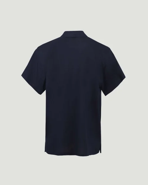 Cotton Polo Shirt in Navy — снимка 2