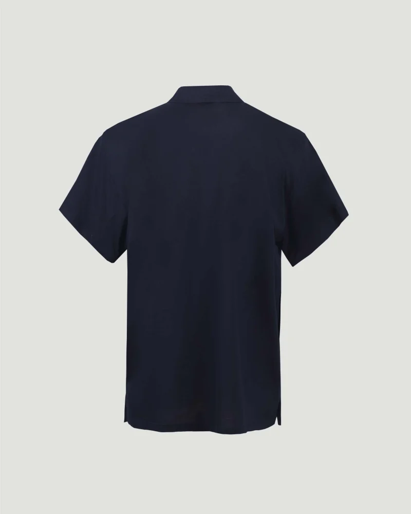 Cotton Polo Shirt in Navy — снимка 2