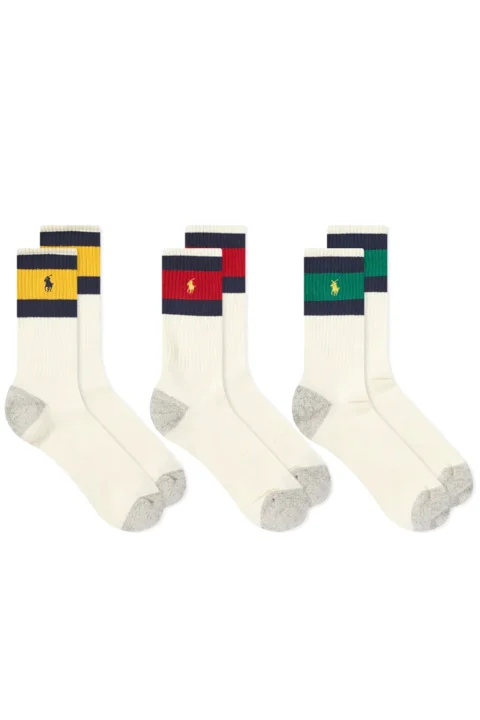 Чорапи (Pack of 3) Polo Crew Sock 449858062001 100 white — снимка 2