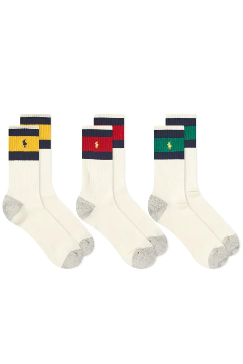 Чорапи (Pack of 3) Polo Crew Sock 449858062001 100 white — снимка 2