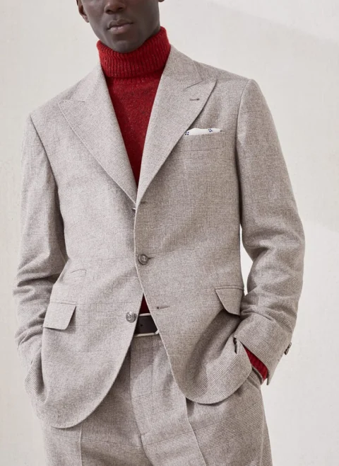 Сако от коприна 'Prince of Wales' Brunello Cucinelli