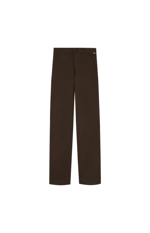 Cotton Twill Chinos in Clove Brown