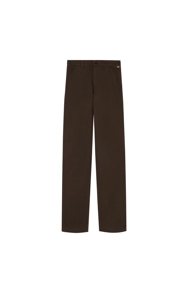Cotton Twill Chinos in Clove Brown