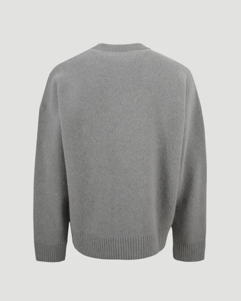 Alpaca Ami de Coeur Crewneck Sweater in Grey — снимка 3