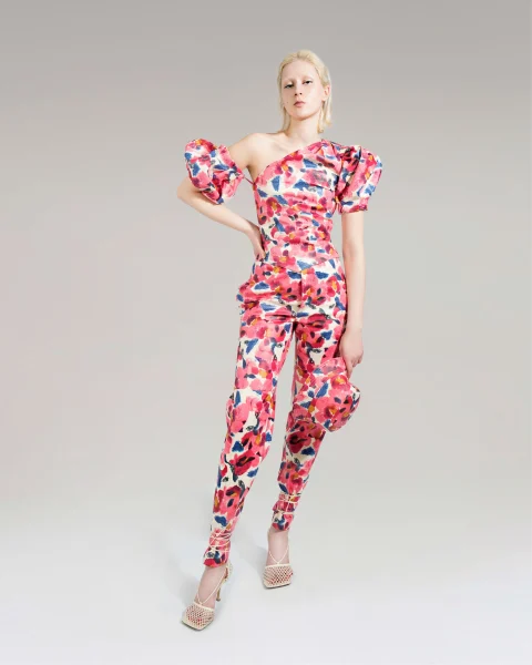 Aniba Floral Printed Leather Top — снимка 3