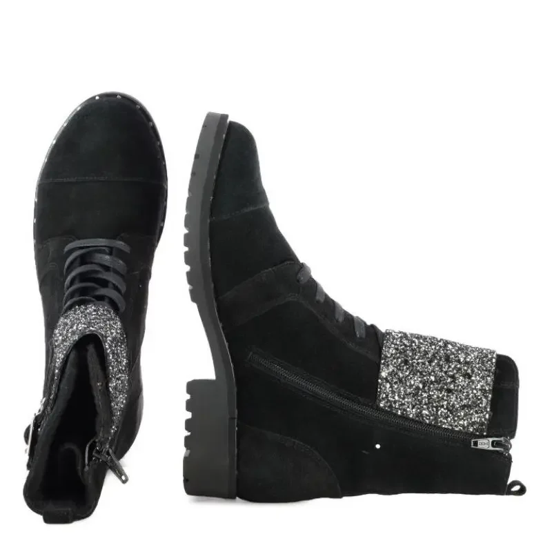 Дамски Кубинки CARLO FABIANI – 36713 – black swede — снимка 5