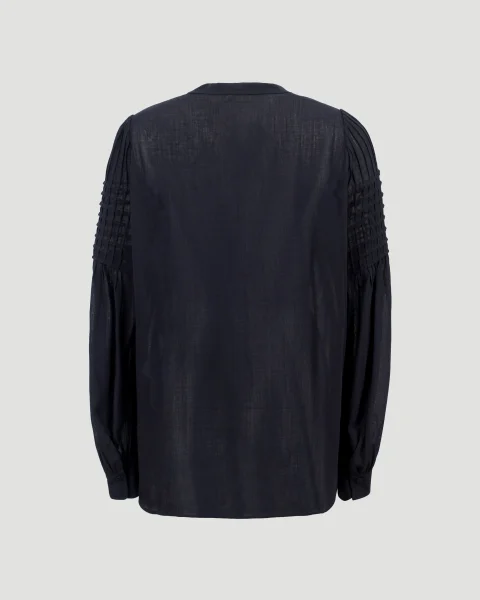 Wool Blouse in Ink Navy — снимка 2
