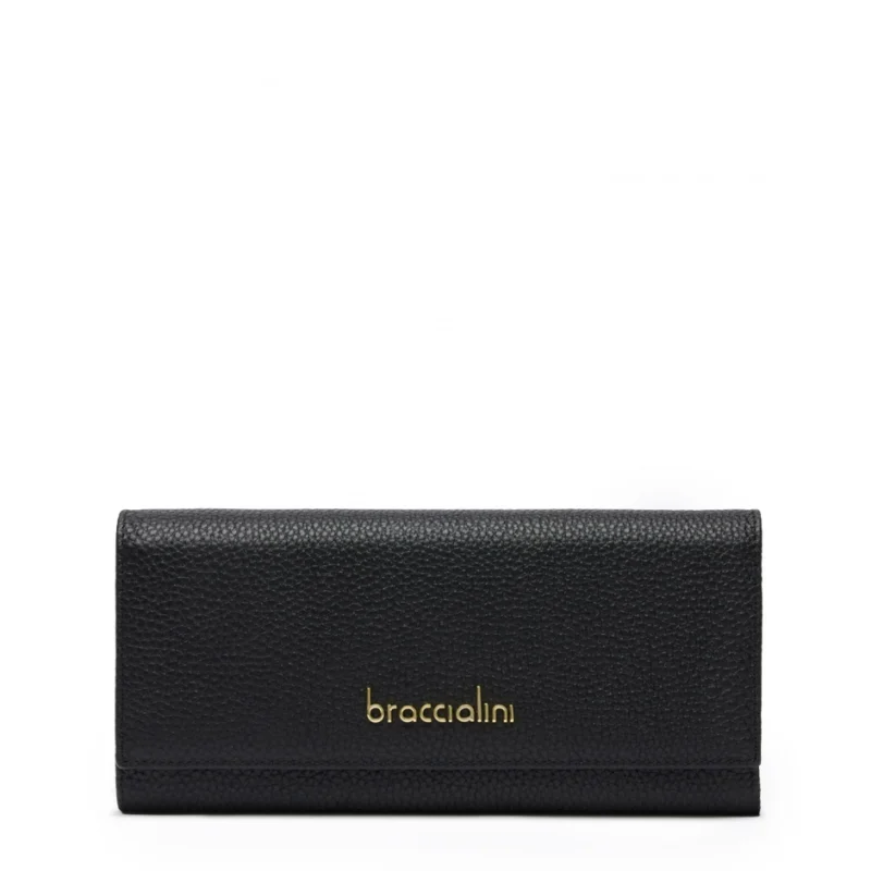 Дамски черен портфейл Basic Braccialini