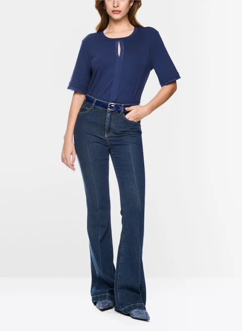 Тишърт с 'cut-out' детайл Marc Cain Collections — снимка 2