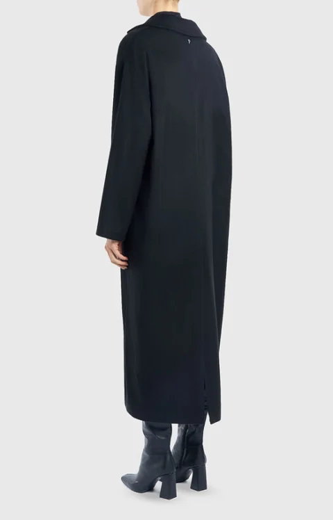 Оувърсайз палто от вълна с колан — снимка 4