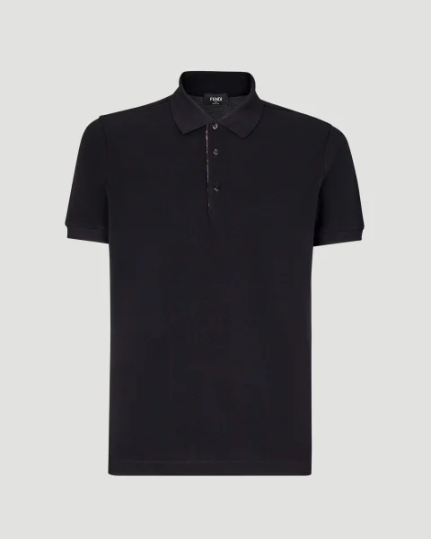 Piqué Polo Shirt in Black