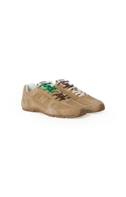New Balance x Miu Miu 530 SL Suede Sneakers in Ecru — снимка 2