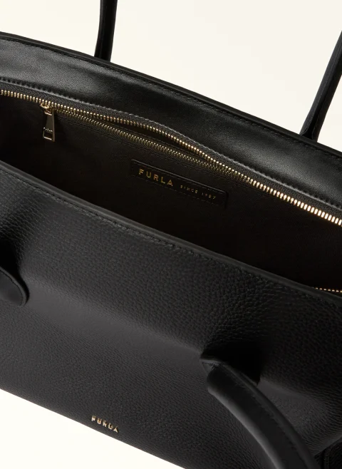 Кожена чанта Furla Ambra Nero — снимка 4