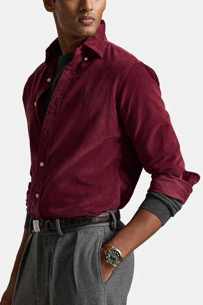 Риза 80/2 21W Corduroy-Lsl-Sps 710853123505 601 dark red — снимка 2