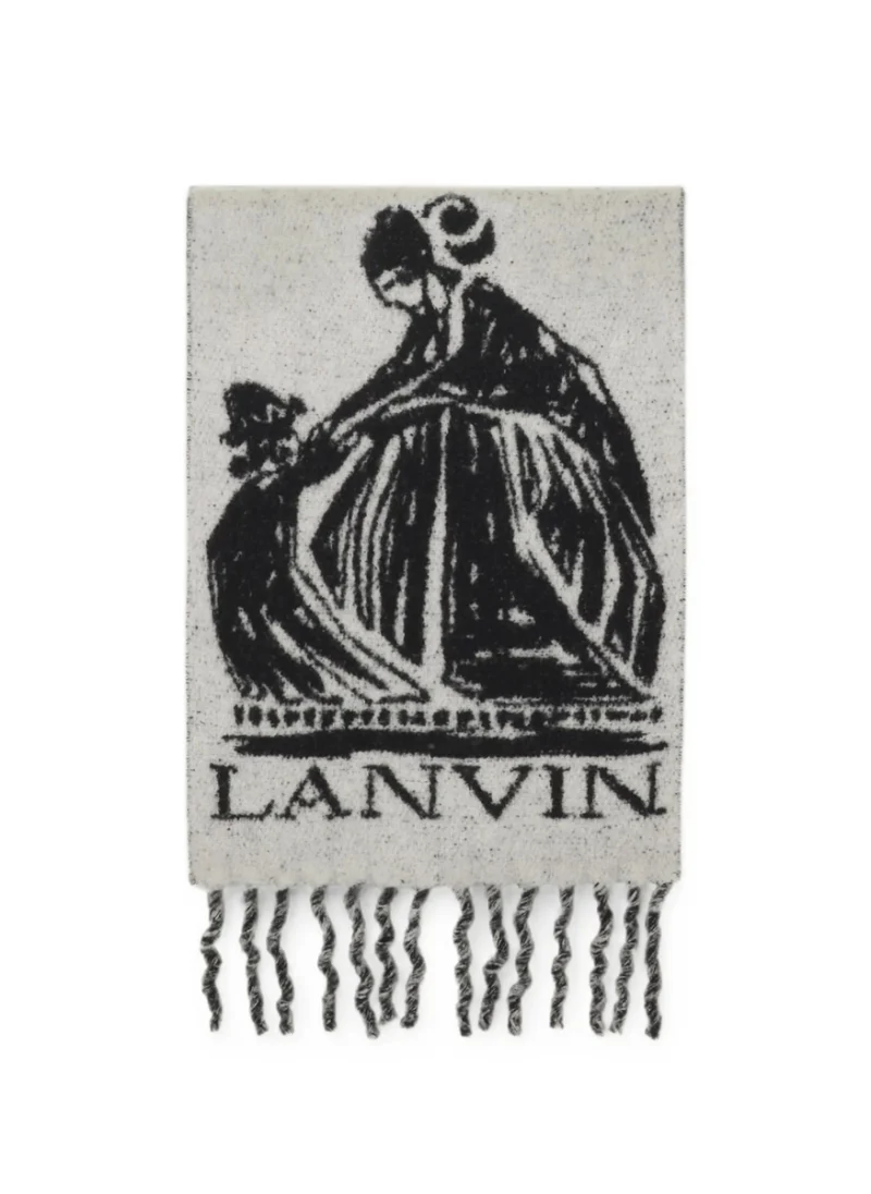 Вълнен шал с лого принт Lanvin