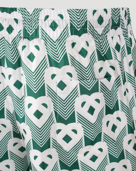 Heart Monogram Silk Shorts — снимка 3