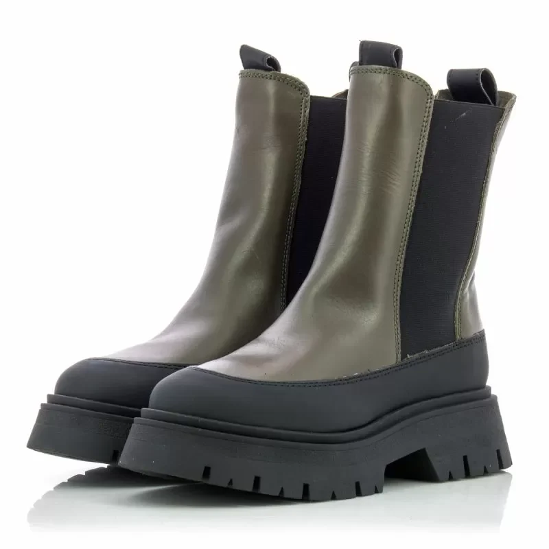Дамски Равни Боти TAMARIS – 1-1-25461-29 710 OLIVE/BLACK — снимка 3
