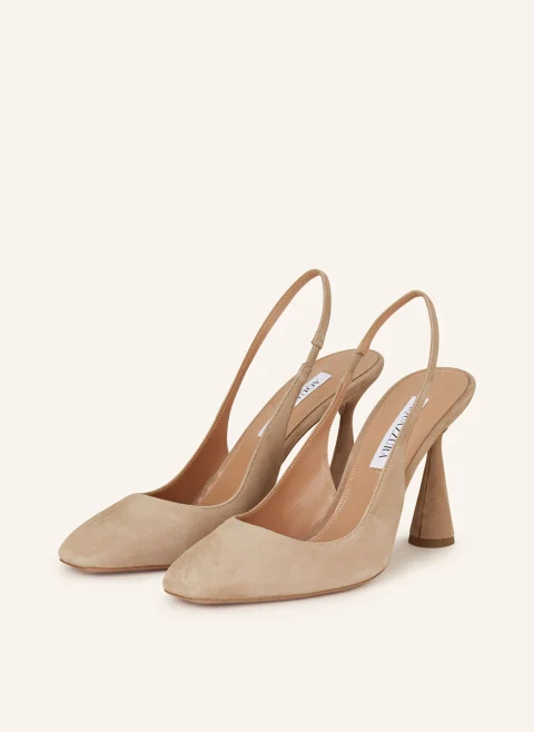 Обувки на ток от велур 'Amore' Aquazzura — снимка 2