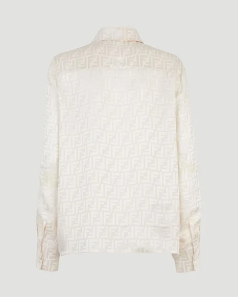 White FF Silk Shirt — снимка 3