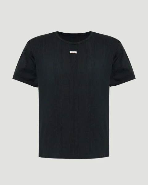 Ribbed T-Shirt in Black