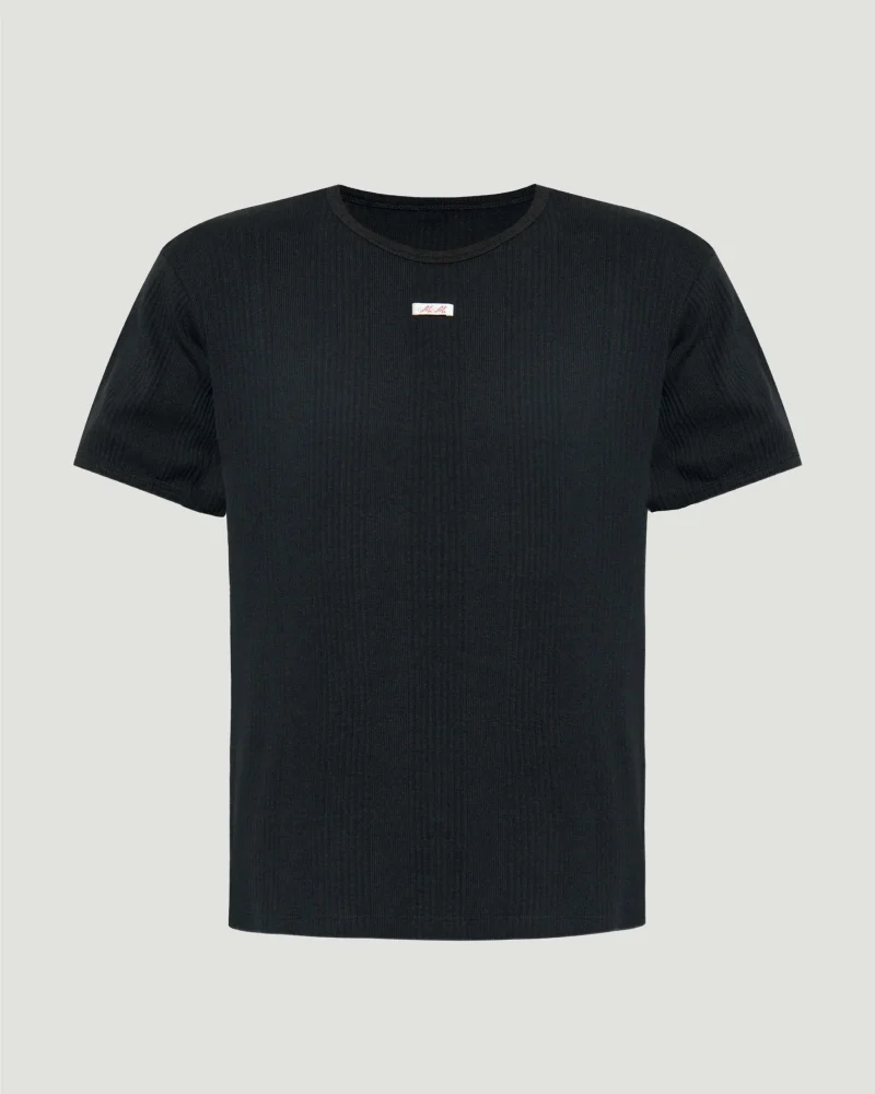 Ribbed T-Shirt in Black