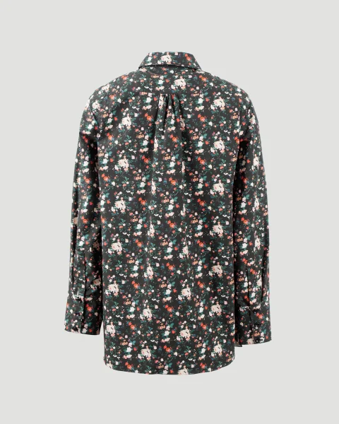 Pleated Floral Cotton Shirt — снимка 2