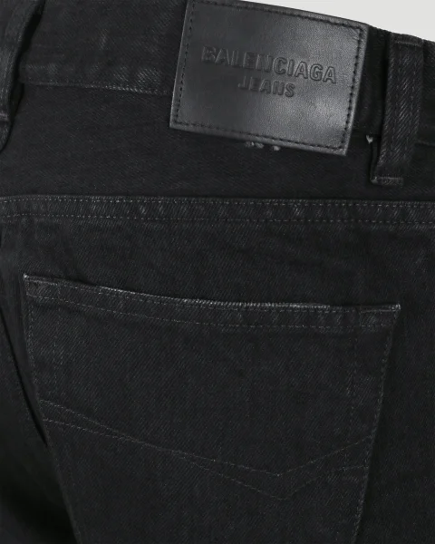 Flared Trousers in Black Japanese Denim — снимка 4