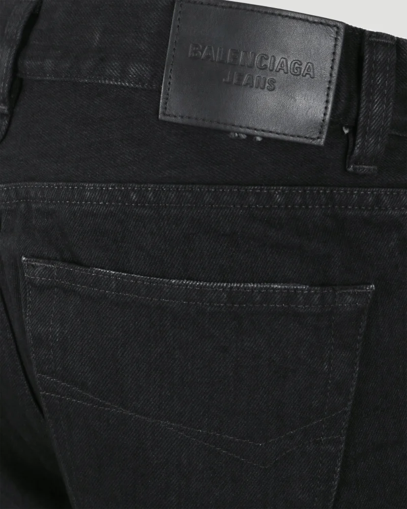 Flared Trousers in Black Japanese Denim — снимка 4