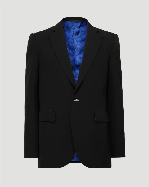 Slim Fit Jacket in Wool with 2G Clip