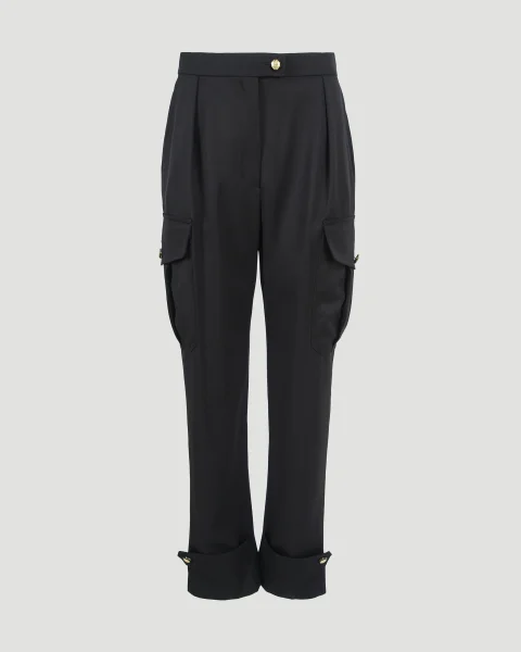 Women's Wool Trousers in Black