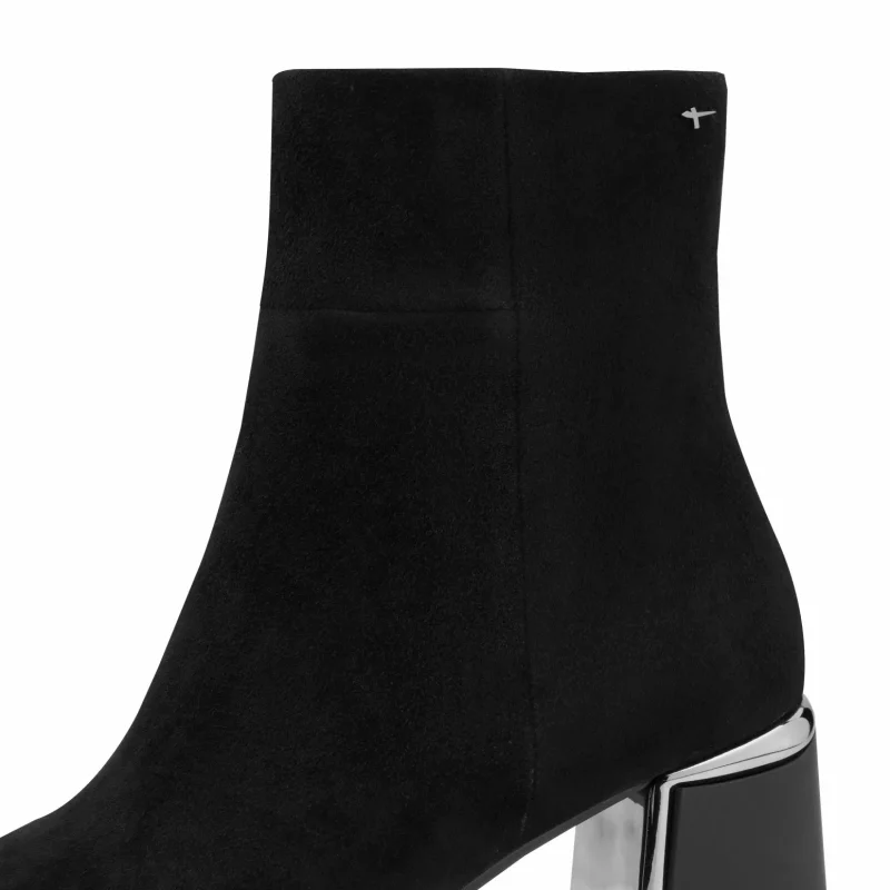 Дамски Боти На Ток TAMARIS – 1-25341-45-004 BLACK SUEDE — снимка 7