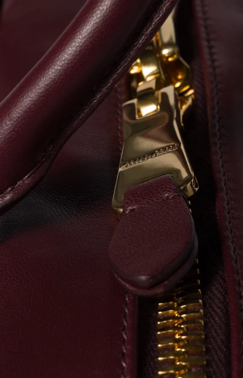 Arcadie Matelassé Nappa Leather Bag in Burgundy — снимка 5