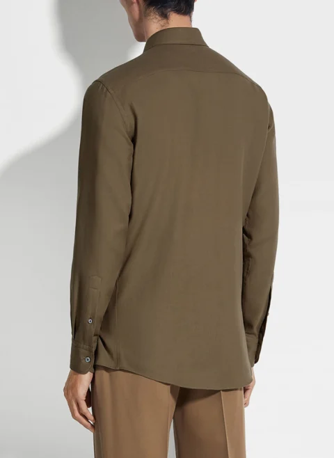 Класическа риза с кашмир 'Cashco' Zegna — снимка 3