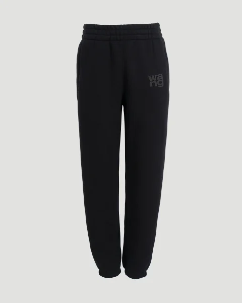 Stacked Logo Sweatpants in Black
