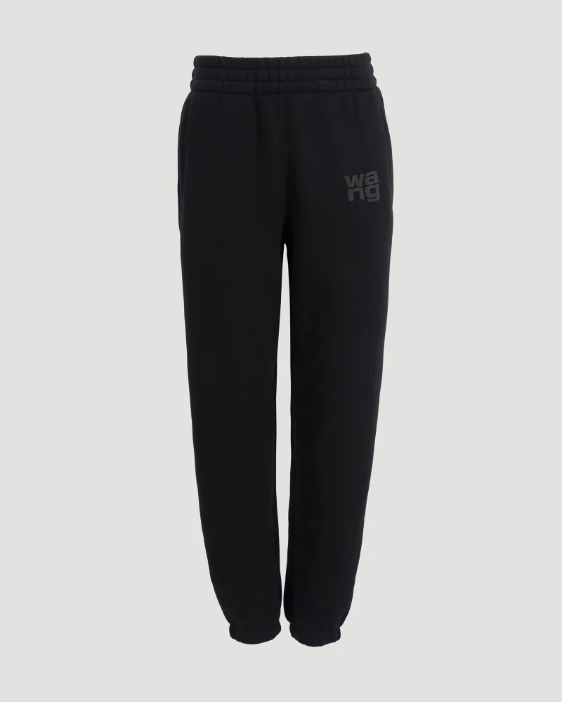 Stacked Logo Sweatpants in Black