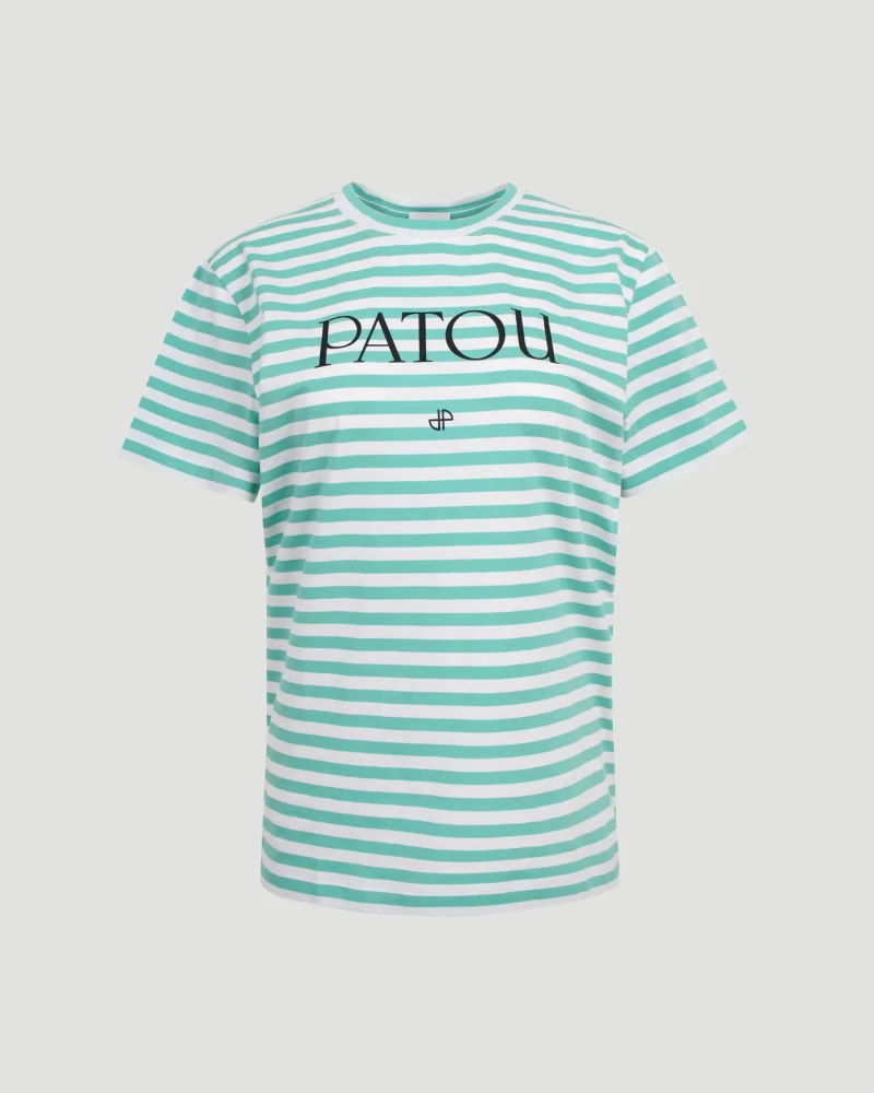 Striped Cotton T-Shirt in Green